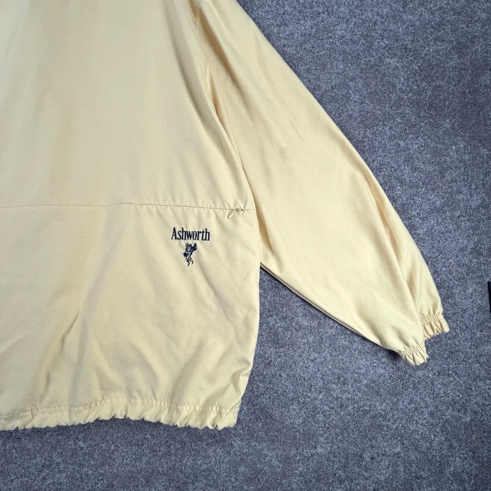 Ashworth 1/4 Zip Pullover Golf Jacket Mens‎ XL Yellow Nano-Tex Waster Resistant